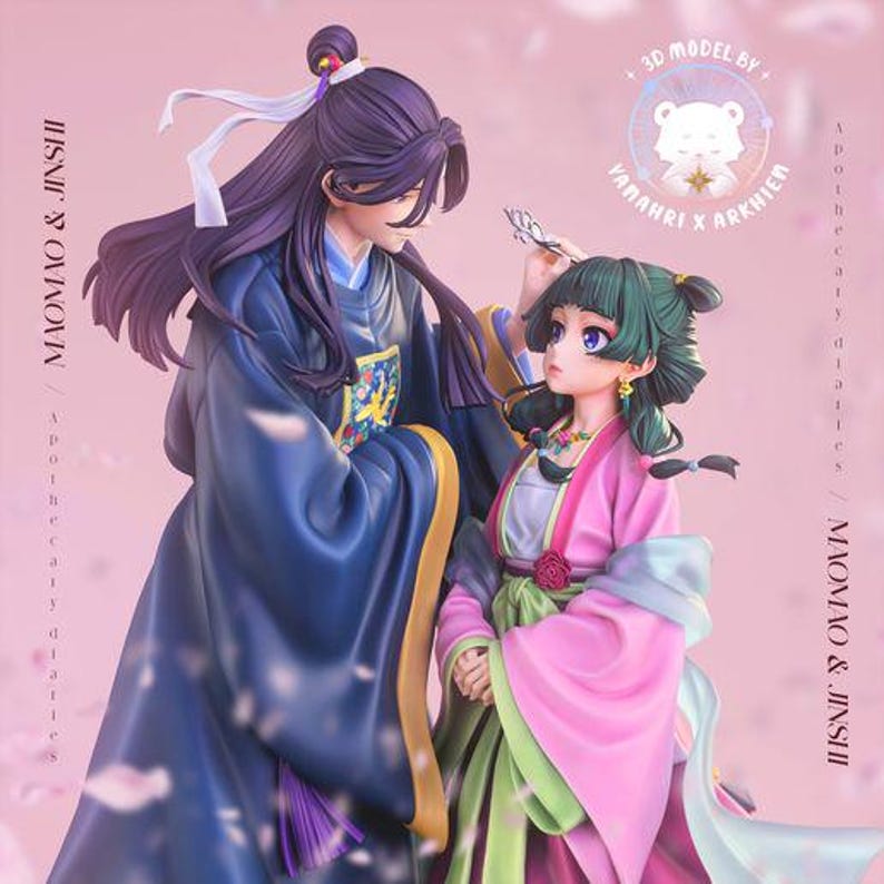 Maomao and Jinshi Diorama — The Apothecary Diaries | 1/8 1/6 Resin Figure | Unpainted or Hand-Painted | Fan Art | Collector Gift image 2