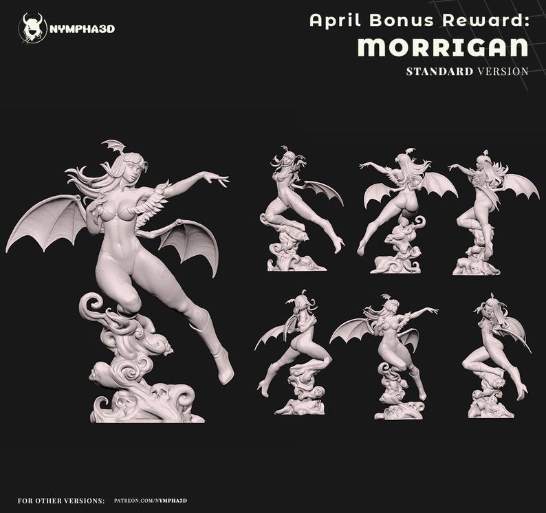 Morrigan — Darkstalkers | 1/8 1/6 Scale Resin Figure | Unpainted or Hand-Painted | 3D Printed Fan Art | Collector Gift image 3