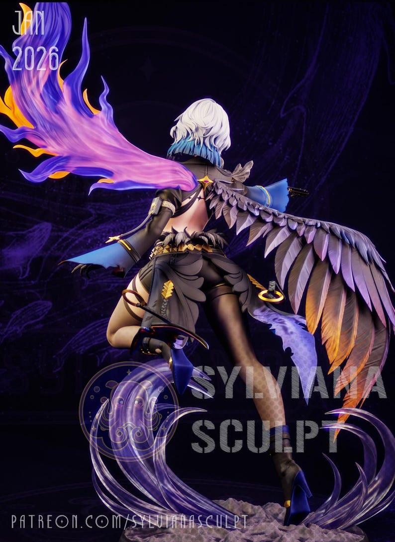 Figura de resina de Sylviana de Las Olas Borrascosas – Escala 1/8 1/6 Estatua de fan art impresa en 3D / Regalo de coleccionista imagen 4