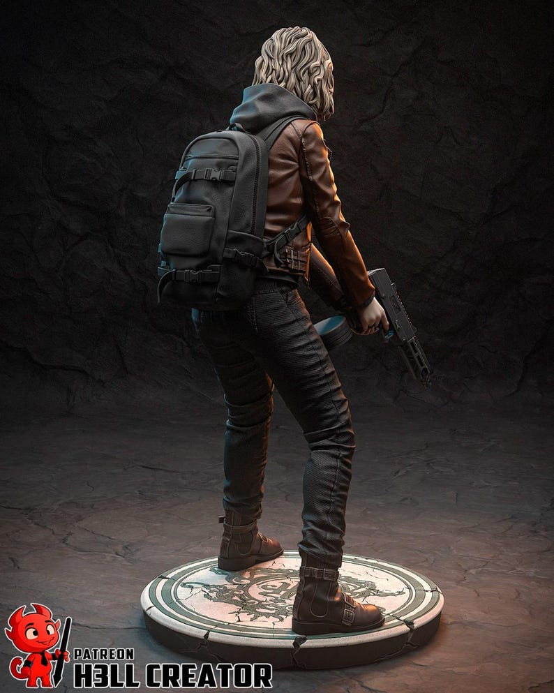Figura de resina de Grace Ashcroft de Resident Evil – Escala 1/8 1/6 Estatua de fan art impresa en 3D / Regalo de coleccionista imagen 3