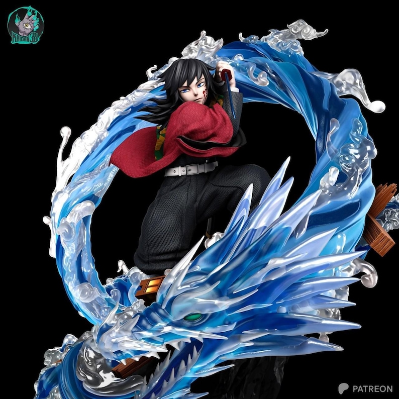 Giyu Tomioka Demon Slayer Resin Figure – 1/8 1/6 Scale 3D Printed Fan Art Statue | Collector Gift image 1