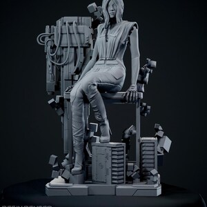Songbird Cyberpunk | 1/8 1/6 Scale Resin Figure | Unpainted or Hand-Painted | 3D Printed Fan Art | Collector Gift image 3