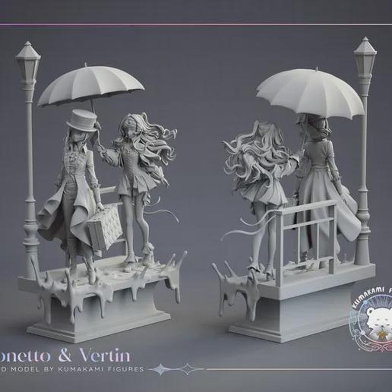 Vertin and Sonetto — Reverse: 1999 | 1/8 1/6 Scale Resin Figure | Unpainted or Hand-Painted | 3D Printed Fan Art | Collector Gift image 10