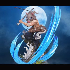 Inosuke Hashibira — Demon Slayer | 1/8 1/6 Scale Resin Figure | Unpainted or Hand-Painted | 3D Printed Fan Art | Collector Gift image 2