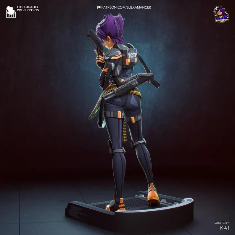 Konoko — Oni / Figura de resina a escala 1/8 y 1/6 / Sin pintar o pintada a mano / Arte de fans impreso en 3D / Regalo de coleccionista imagen 3