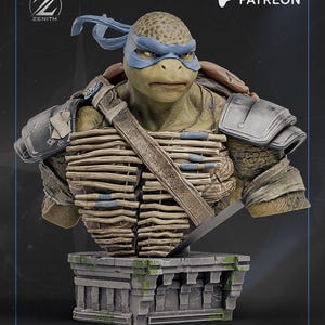 Leonardo Bust — TMNT | 1/8 1/6 Scale Resin Figure | Unpainted or Hand-Painted | 3D Printed Fan Art | Collector Gift image 1