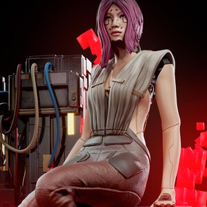 Songbird Cyberpunk | 1/8 1/6 Scale Resin Figure | Unpainted or Hand-Painted | 3D Printed Fan Art | Collector Gift image 9