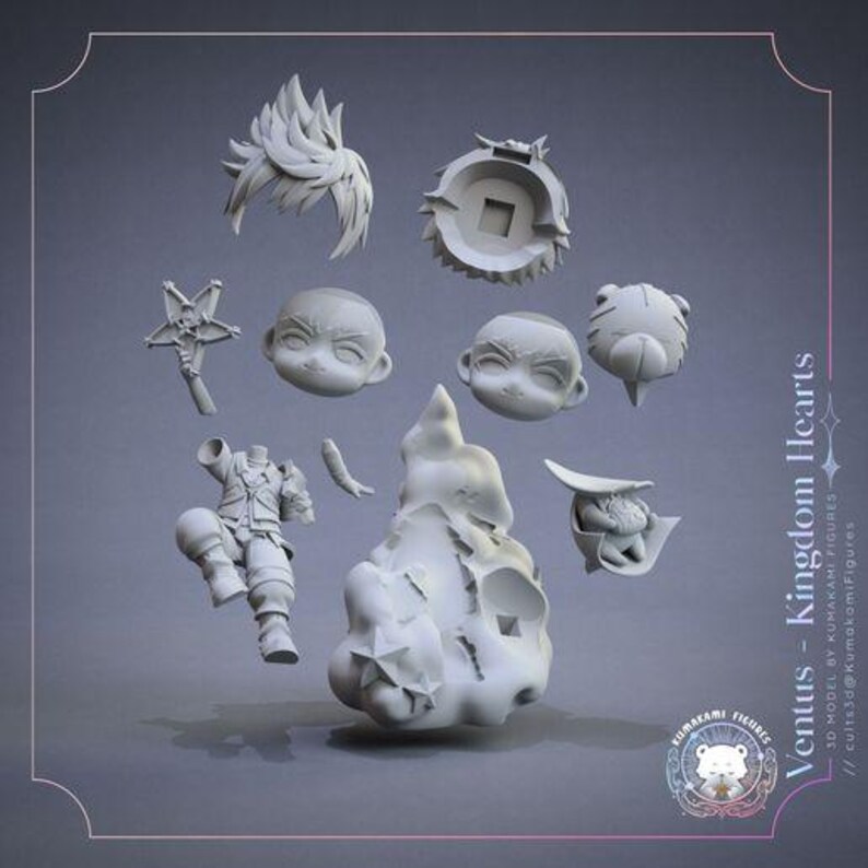 Kingdom Hearts Bundle — Kingdom Hearts | 1/8 1/6 Scale Resin Figure | Unpainted or Hand-Painted | 3D Printed Fan Art | Collector Gift image 2