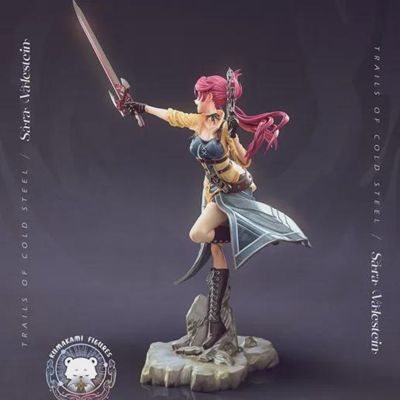 Sara Valestine Trails of Cold Steel Resin Figure, 1/8 1/6 Scale Resin Statue, Unpainted Garage Kit or Hand Painted, 3D Printed Collectible Bild 6