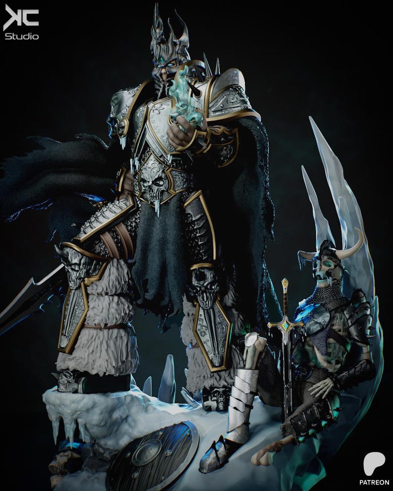 Lich King Diamond 20260401T104532Z | 1/8 1/6 Scale Resin Figure | Unpainted or Hand-Painted | 3D Printed Fan Art | Collector Gift imagen 3