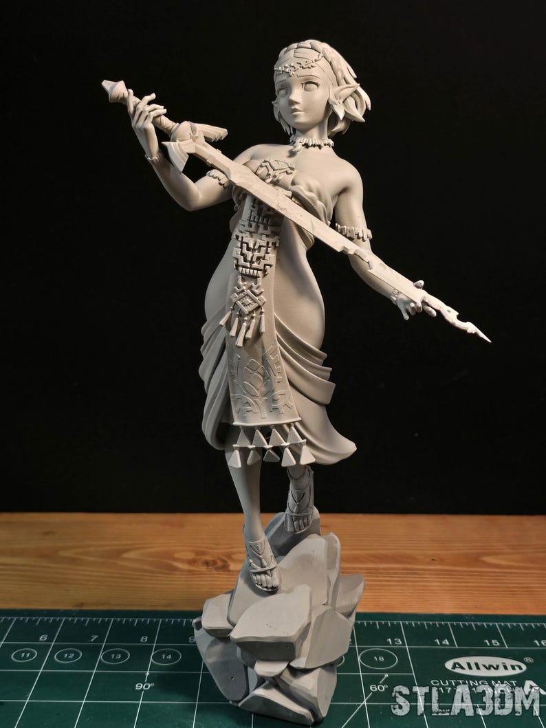 Princess Zelda Resin Figure – 1/8 1/6 Scale 3D Printed Fan Art Statue | Collector Gift image 4