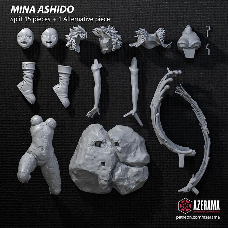Mina Ashido My Hero Academia Resin Figure – 1/8 1/6 Scale 3D Printed Statue | Collector Gift image 7