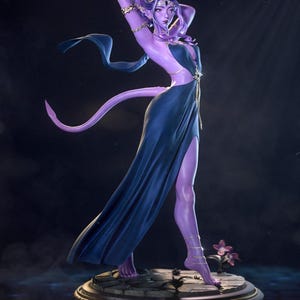 Tiefling Girl — Dungeons & Dragons | 1/8 1/6 Scale Resin Figure | Unpainted or Hand-Painted | 3D Printed Fan Art | Collector Gift image 1