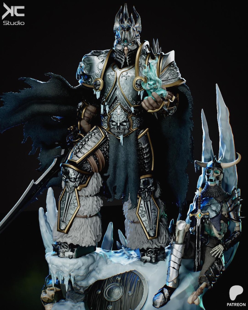 Lich King Diamond 20260401T104532Z | 1/8 1/6 Scale Resin Figure | Unpainted or Hand-Painted | 3D Printed Fan Art | Collector Gift imagen 6