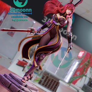 Erza Scarlet Fairy Tail Resin Figure – 1/8 1/6 Scale 3D Printed Fan Art Statue | Collector Gift image 7