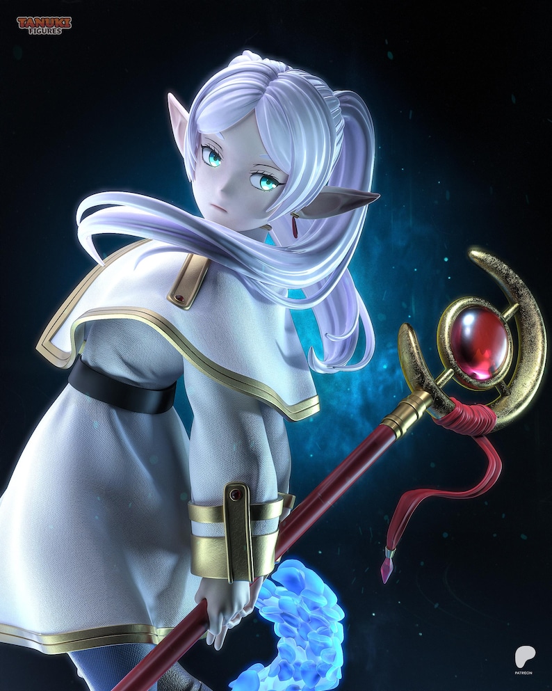 Frieren — Frieren : au-delà de la fin du voyage | Figurine en résine à l'échelle 1/8 1/6 | Non peint ou peint à la main | Fan art imprimé en 3D | Cadeau de collection image 1