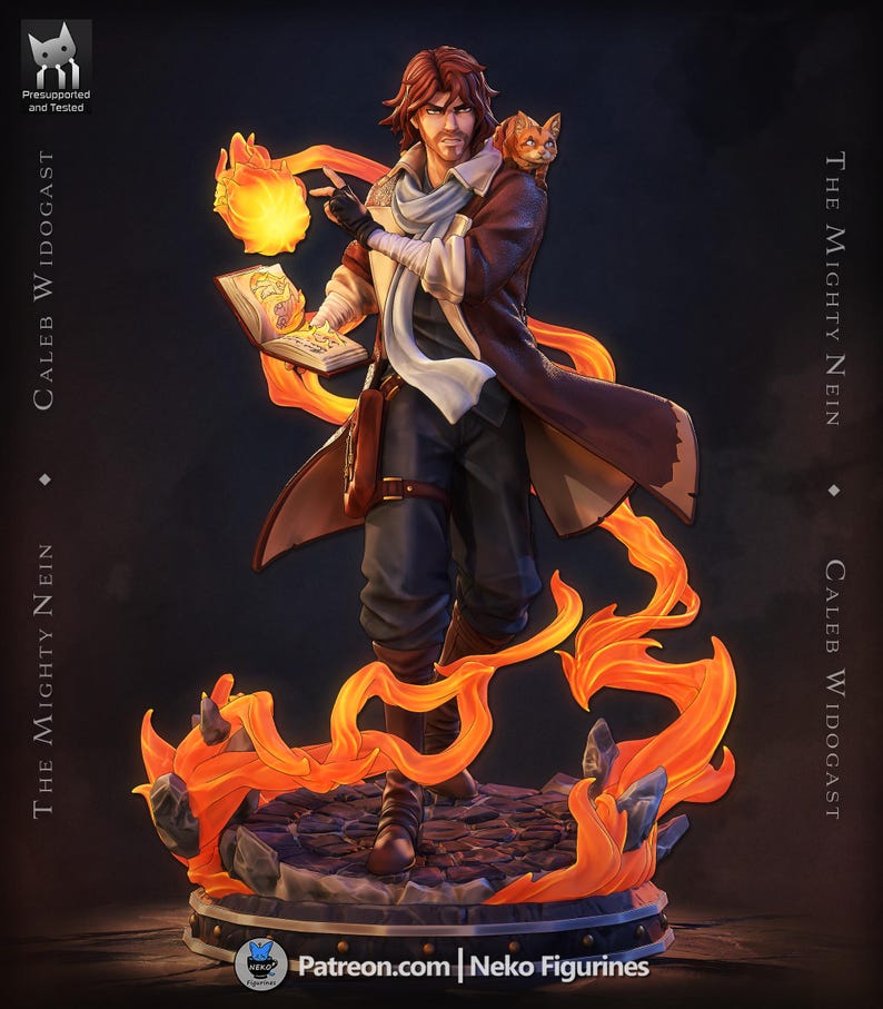 Figura de Caleb Widogast de Critical Role – Estátua em resina na escala 1/8/1/6 (sem pintura) | Presente para colecionadores imagem 2