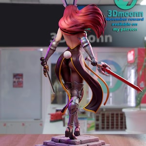 Erza Scarlet Fairy Tail Resin Figure – 1/8 1/6 Scale 3D Printed Fan Art Statue | Collector Gift image 4