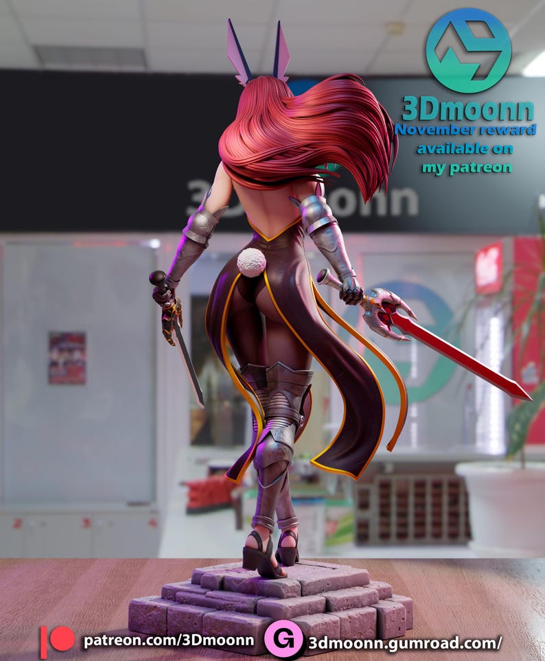 Erza Scarlet Fairy Tail Resin Figure – 1/8 1/6 Scale 3D Printed Fan Art Statue | Collector Gift image 4