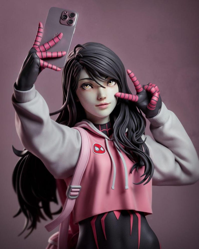 Spider-Girl — Spider-Man / Marvel Comics | Figurine en résine à l'échelle 1/8 1/6 | Non peint ou peint à la main | Fan art imprimé en 3D | Cadeau de collection image 1