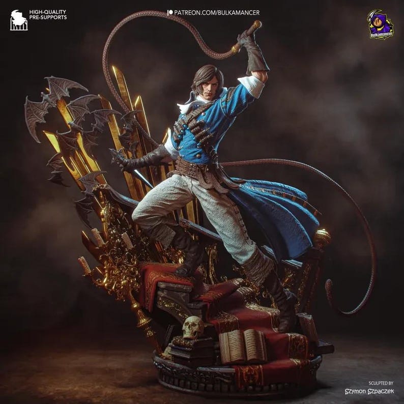 Richter Belmont — Castlevania | 1/8 bis 1/6 Harz Figur | Unbemalt oder Handbemalt | 3D gedruckte Fan Art | Sammler Geschenk Bild 3