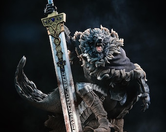 Blaidd Elden Ring Resin Statue, 1/8 1/6 Scale Display Collectible | Collector Gift