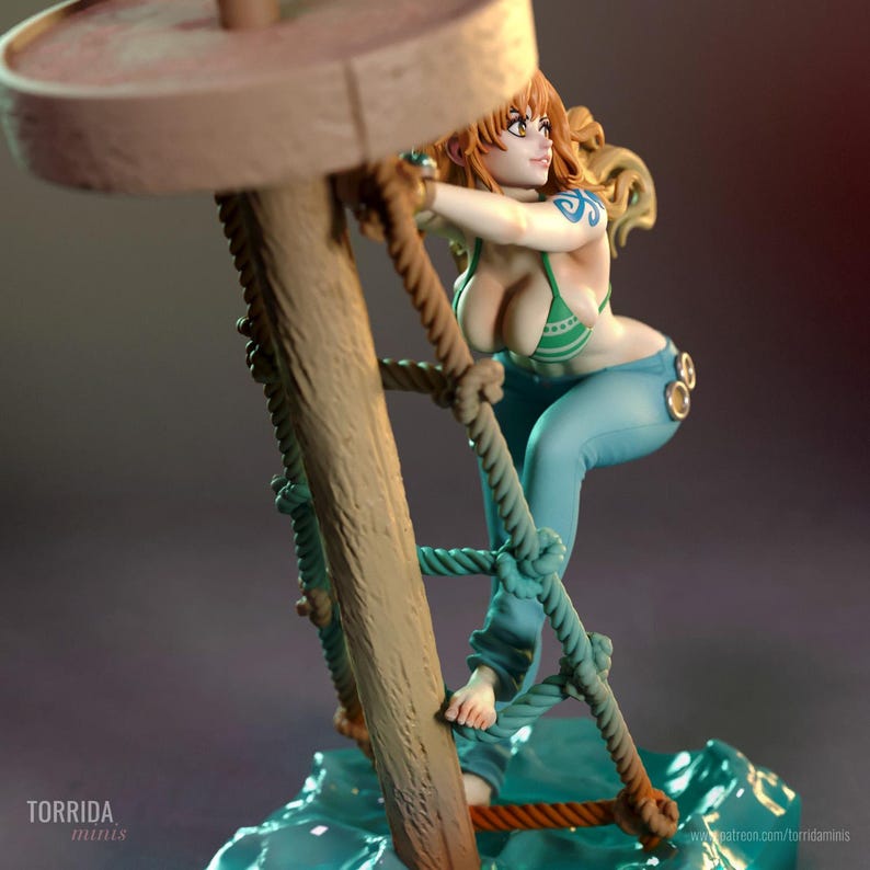 Nami One Piece Resin Figure – 1/8 1/6 Scale 3D Printed Fan Art Statue | Collector Gift image 5