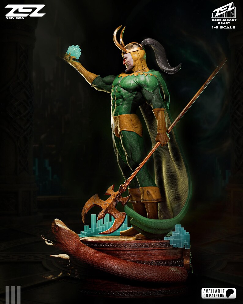 Loki — Marvel Comics | 1/8 1/6 Scale Resin Figure | 3D Printed Fan Art | Unpainted Garage Kit | Collector Statue | Collector Gift bild 7