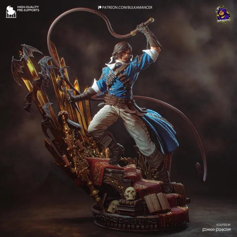 Richter Belmont — Castlevania | 1/8 bis 1/6 Harz Figur | Unbemalt oder Handbemalt | 3D gedruckte Fan Art | Sammler Geschenk Bild 4
