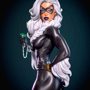 Kit de resina sin pintar de Black Cat, escala 1/12, 1/10, 1/8 y 1/6, figura de exhibición de la heroína araña inspirada en Marvel, regalo para fans/coleccionistas.