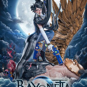 Bayonetta-harsfiguur – schaal 1/8 1/6 3D-geprint fanartstandbeeld | Verzamelaarscadeau afbeelding 3