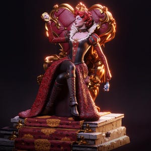 Queen of Hearts — Fantasy / Original | 1/8 1/6 Scale Resin Figure | Unpainted or Hand-Painted | 3D Printed Fan Art | Collector Gift 画像 4