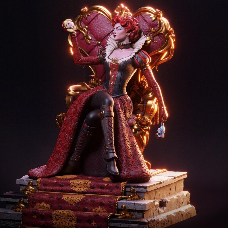 Queen of Hearts — Fantasy / Original | 1/8 1/6 Scale Resin Figure | Unpainted or Hand-Painted | 3D Printed Fan Art | Collector Gift 画像 4