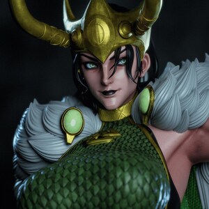 Lady Loki — Marvel / Figura de resina a escala 1/8 o 1/6 / Sin pintar o pintada a mano / Arte de fans impreso en 3D / Regalo de coleccionista imagen 2