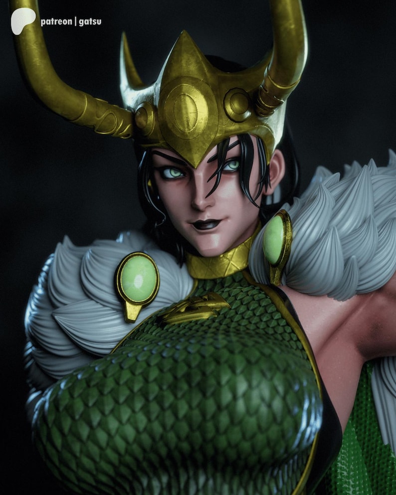 Lady Loki — Marvel / Figura de resina a escala 1/8 o 1/6 / Sin pintar o pintada a mano / Arte de fans impreso en 3D / Regalo de coleccionista imagen 2