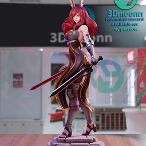 Erza Scarlet Fairy Tail Resin Figure – 1/8 1/6 Scale 3D Printed Fan Art Statue | Collector Gift image 5