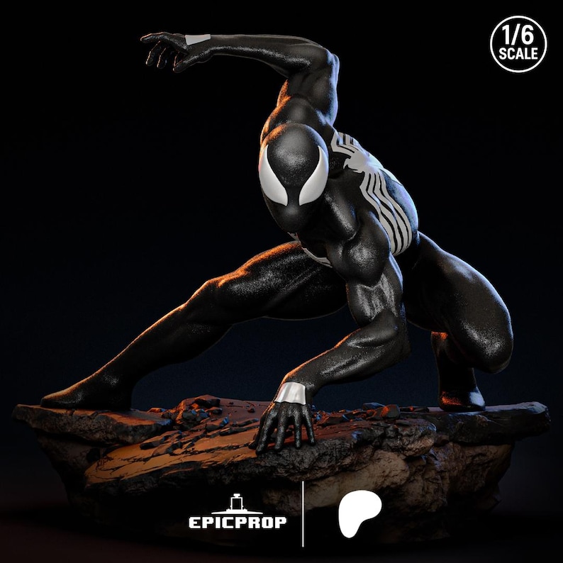 Venin — Marvel Comics | Figurine en résine à l'échelle 1/8 1/6 | Fan art imprimé en 3D | Kit de garage non peint | Statuette de collectionneur | Cadeau de collection image 4