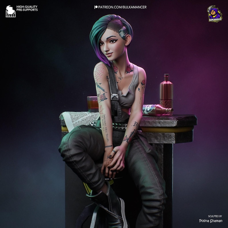 Judy Alvarez Cyberpunk 2077 Resin Figure – 1/8 1/6 Scale 3D Printed Fan Art Statue | Collector Gift image 2