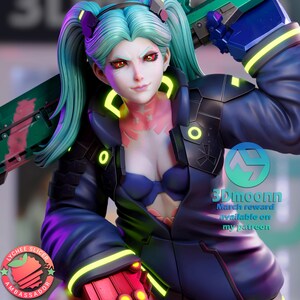 Rebecca — Cyberpunk | 1/8 1/6 Scale Resin Figure | Unpainted or Hand-Painted | 3D Printed Fan Art | Collector Gift image 4