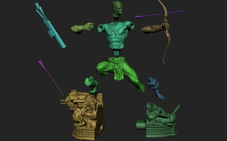 Hawkeye — Marvel | 1/8 1/6 Scale Resin Figure | 3D Printed Fan Art | Unpainted Garage Kit | Collector Statue | Collector Gift image 3