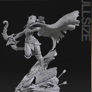Alleria Windrunner — World of Warcraft | Harsfiguur schaal 1/8 1/6 | Ongeverfd of handgeschilderd | 3D-geprinte fanart | Verzamelaarscadeau afbeelding 9