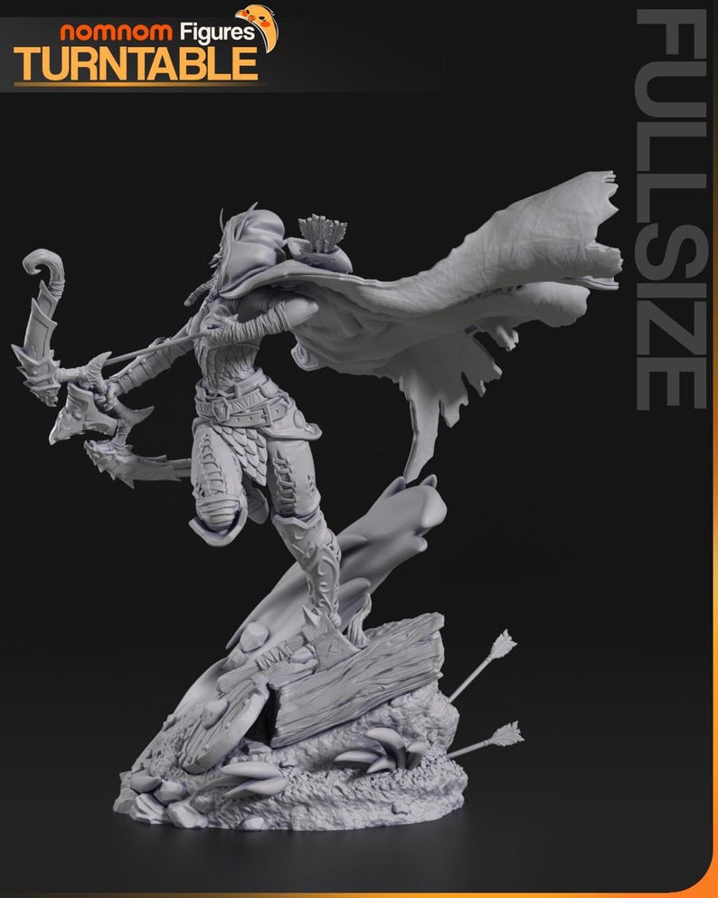 Alleria Windrunner — World of Warcraft | Harsfiguur schaal 1/8 1/6 | Ongeverfd of handgeschilderd | 3D-geprinte fanart | Verzamelaarscadeau afbeelding 9