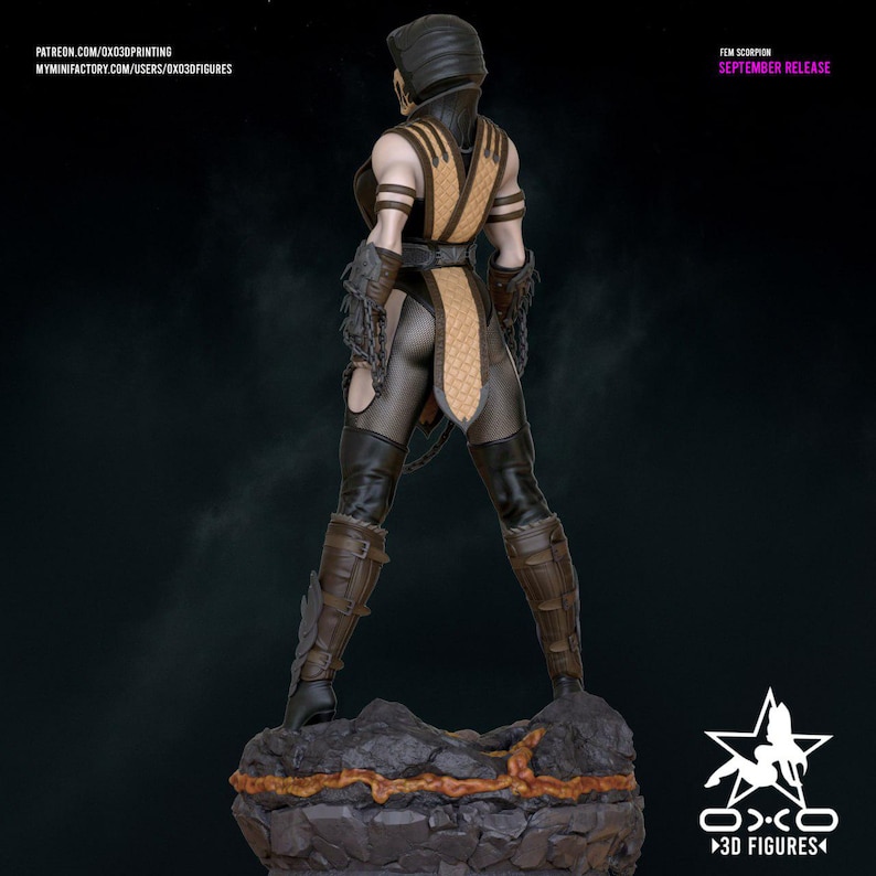 Scorpion Mortal Kombat Resin Figure – 1/8 1/6 Scale 3D Printed Fan Art Statue | Collector Gift image 1