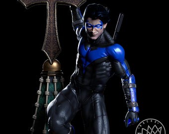 Nightwing Unpainted Resin Figure Kit, DC Inspired Superhero Fan Art Display | Collector Gift