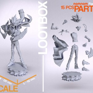 Yugi Muto — Yu Gi Oh | 1/8 1/6 Scale Resin Figure | 3D Printed Fan Art | Unpainted Garage Kit | Collector Gift image 2