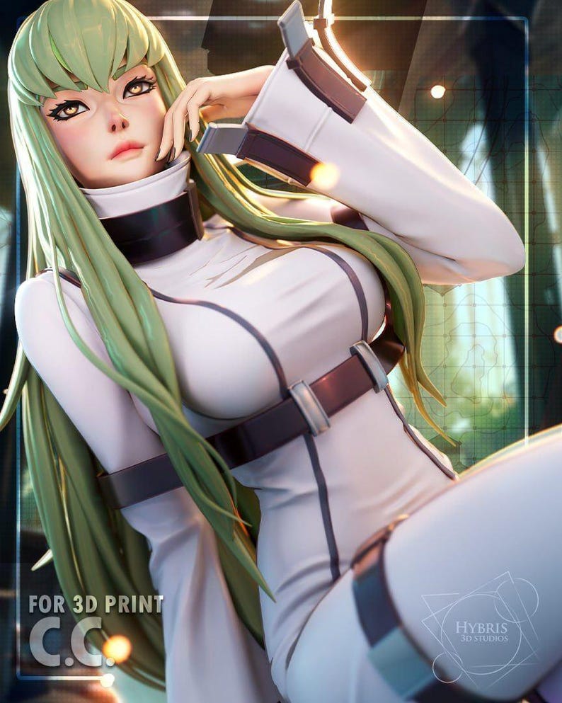 C.C. — Code Geass | 1/8 1/6 Scale Resin Figure | Unpainted or Hand-Painted | 3D Printed Fan Art | Collector Gift image 1