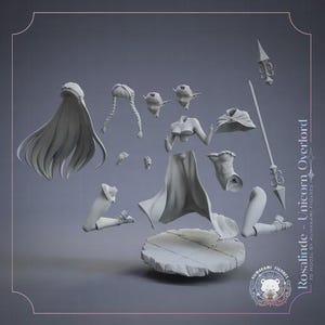 Rosalinde — Unicorn Overlord | 1/8 1/6 Scale Resin Figure | Unpainted or Hand-Painted | 3D Printed Fan Art | Collector Gift image 3