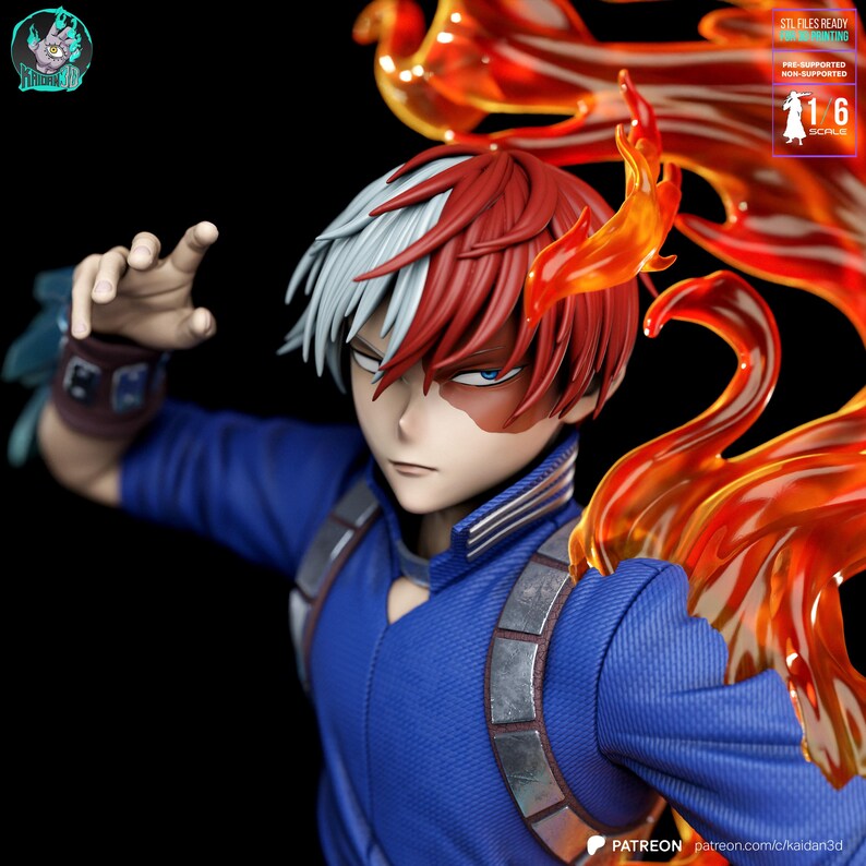 Shoto Todoroki My Hero Academia Resin Figure – 1/6 Scale 3D Printed Fan Art Statue | Collector Gift image 7