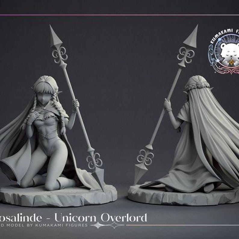 Rosalinde — Unicorn Overlord | 1/8 1/6 Scale Resin Figure | Unpainted or Hand-Painted | 3D Printed Fan Art | Collector Gift image 10