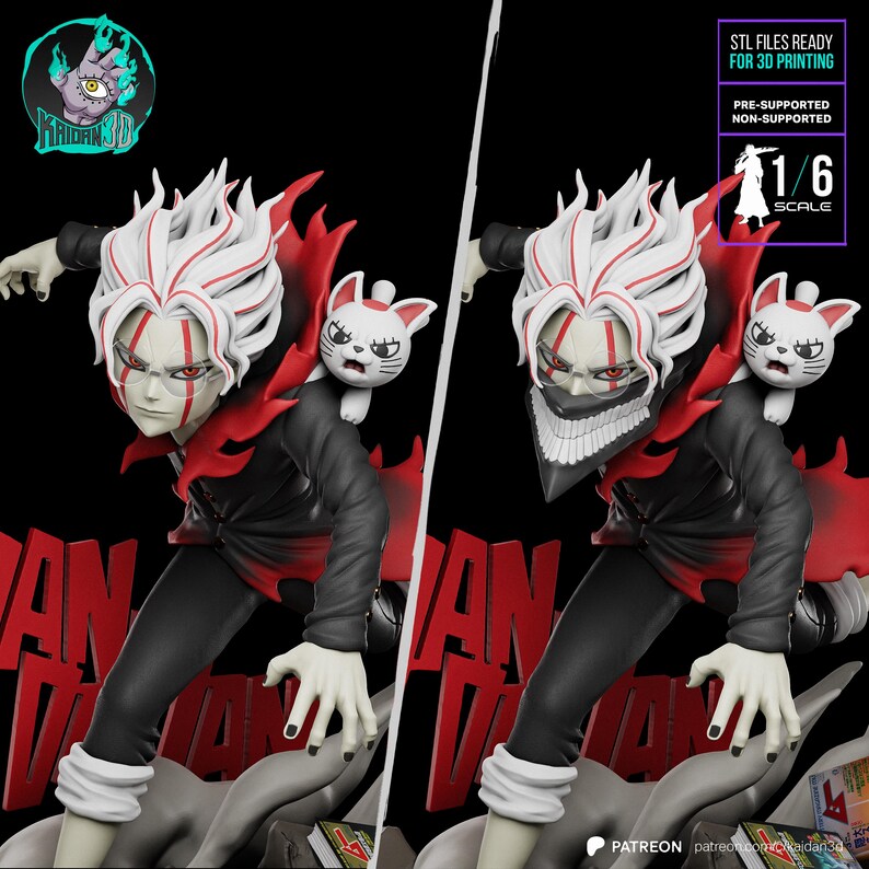 Okarun — Dandadan | 1/8 bis 1/6 Harz Figur | Unbemalt oder Handbemalt | 3D gedruckte Fan Art | Sammler Geschenk Bild 3